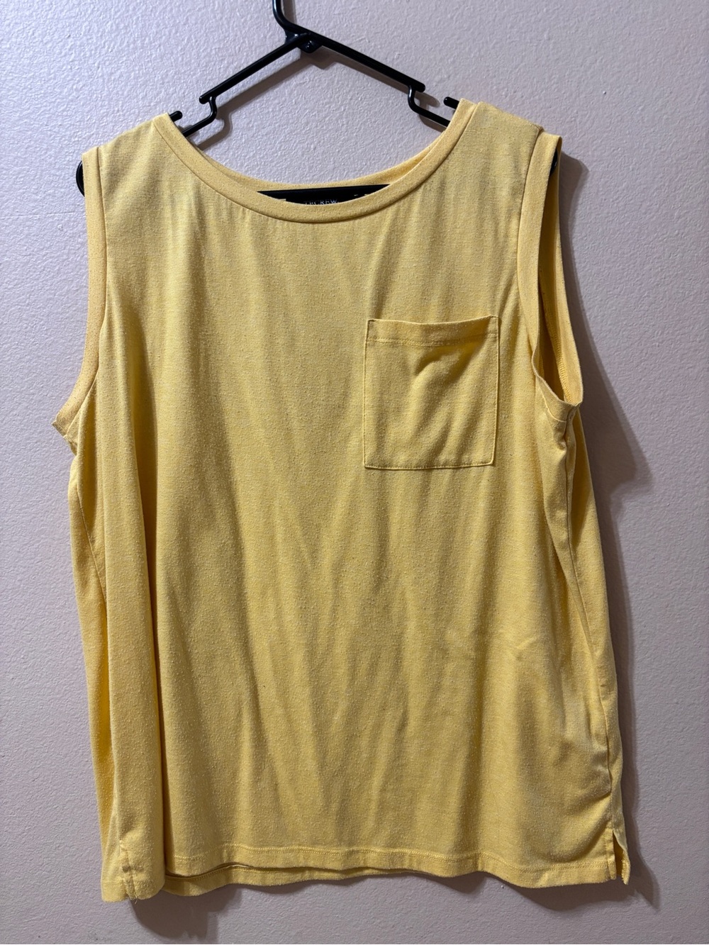 TECREW Women’s Yellow Pocket Tank Top Crew Neck Size XL